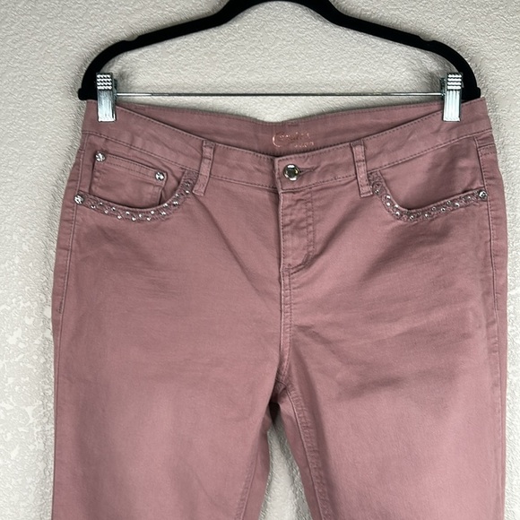 Candies Mauve 90's Y2K Rhinestone Embellished Skinny Jeggings Jeans Size 11/12 - Picture 2 of 8